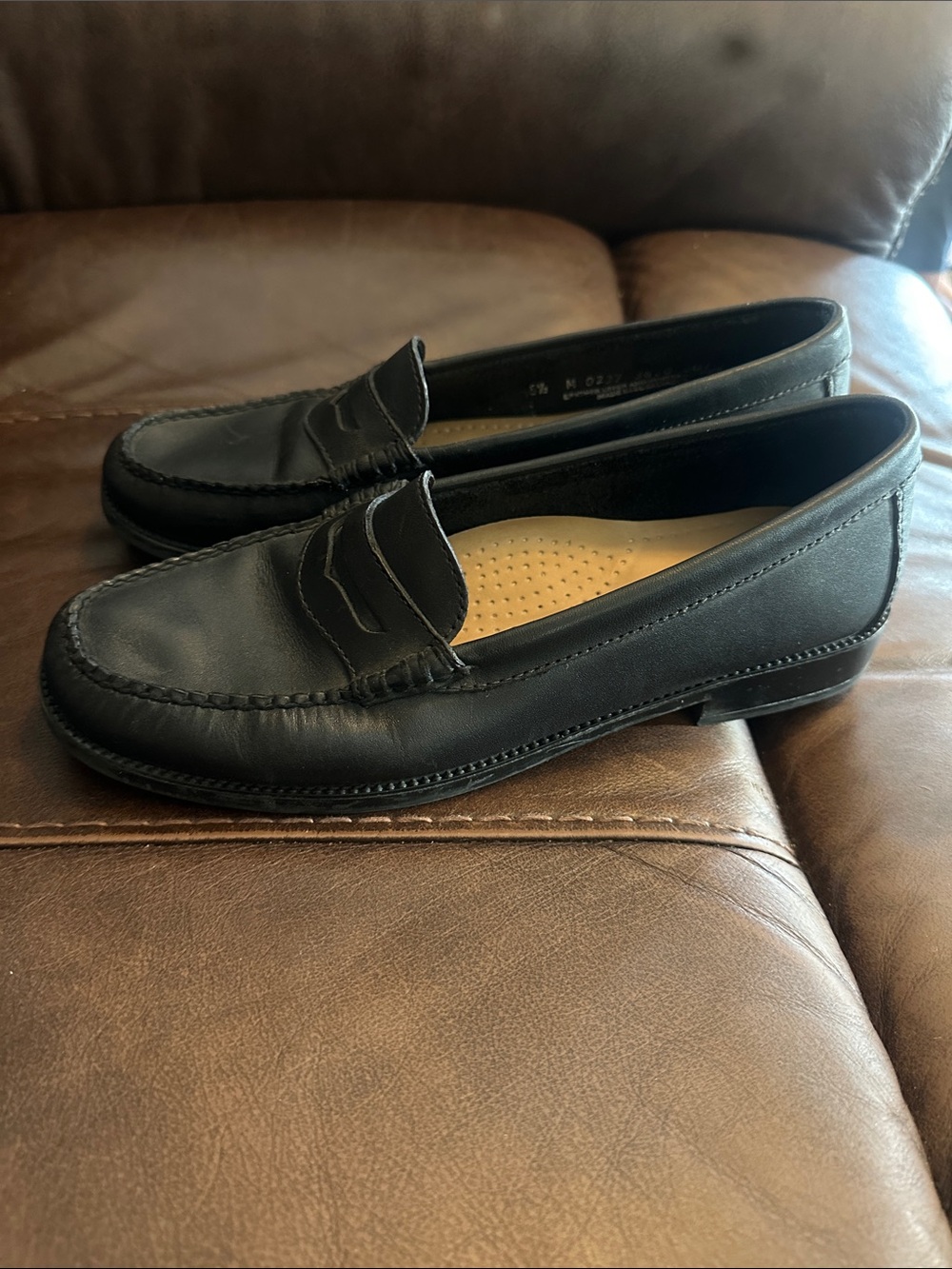 G.H. Bass & Co. Black Leather Penny Loafers - Women's Slip-On Flats - Picture 9 of 10